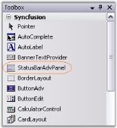 Create StatusBarAdvPanel through designer in WindowsForms application