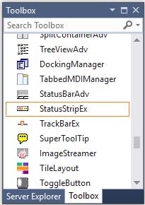 Creating a StatusStripEx through designer