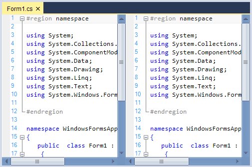 Horizontal and vertical scrollbar for syntax editor