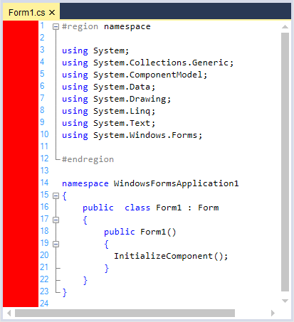 Customize margin color of syntax editor