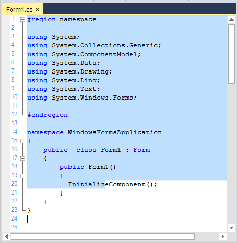 Select content from specific row and column position of lines in syntax editor