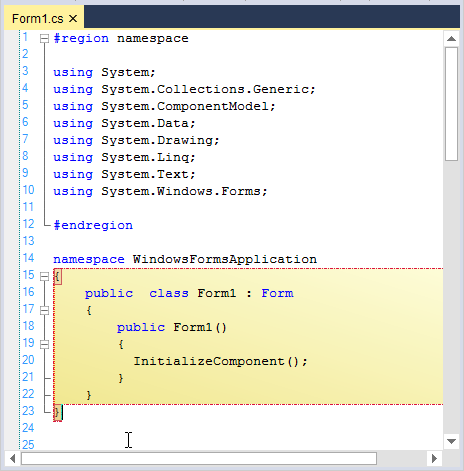 Customized indent borders in syntax editor
