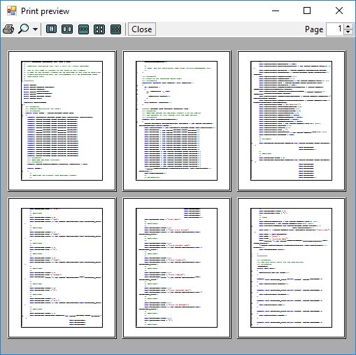 Print preview of content in Syntax Editor