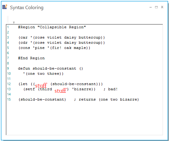 Customized font in syntax editor