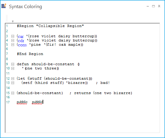 Highlighting error words in syntax editor by underline