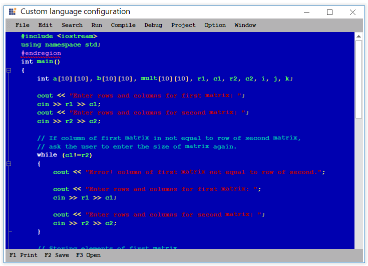 Highlight the error words in syntax editor