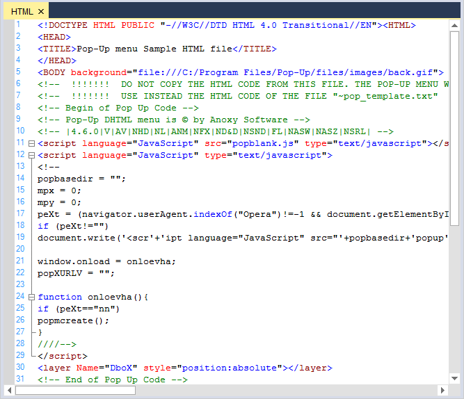 HTML syntax highlighting in syntax editor