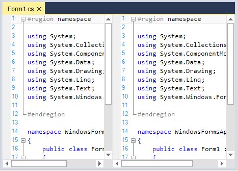 Horizontal and vertical scrollers in Syntax Editor