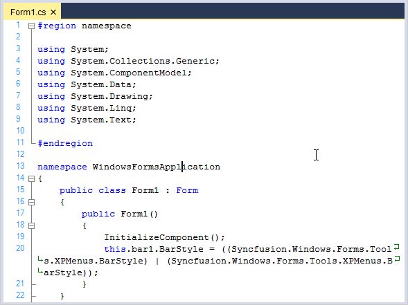 Text wrapped to next line in syntax editor
