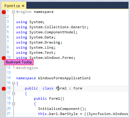 Customize tooltip background and foreground for bookmark indicator