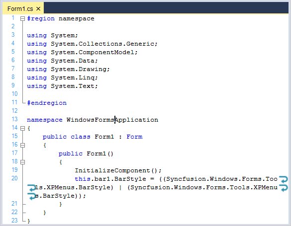 Customized line wrapped marker in syntax editor