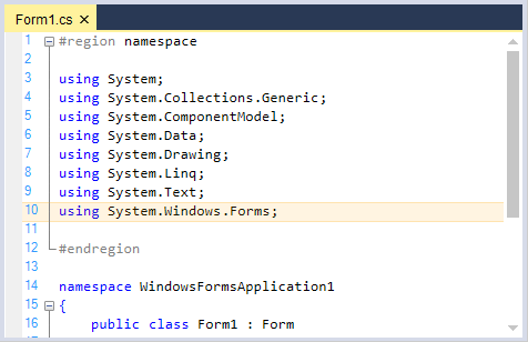 Highlight current line in syntax editor