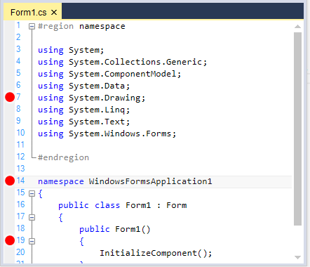 Bookmark indicators in syntax editor