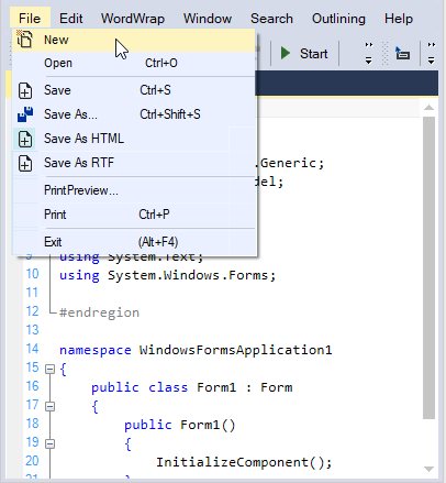 Import new file content in WindowsForms Syntax Editor