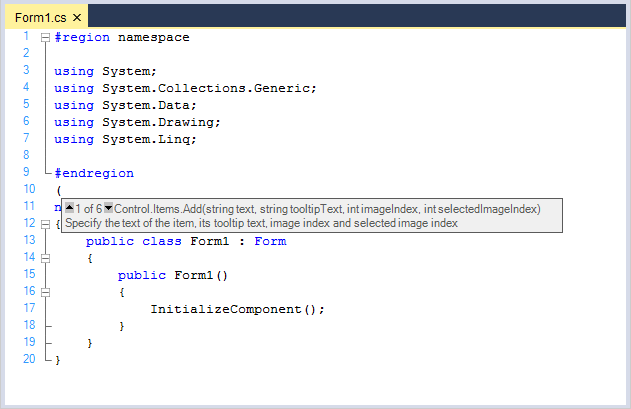ContextChoice to display different messages in WindowsForms Syntax Editor
