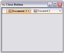 Tabbed MDI form with separate close button