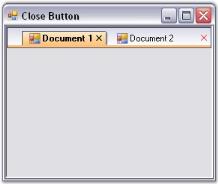 Customized close button color in tabbed mdi forms