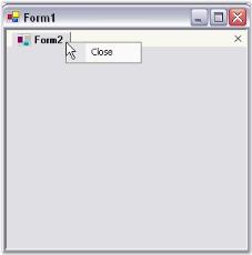 Close tab item using context menu item