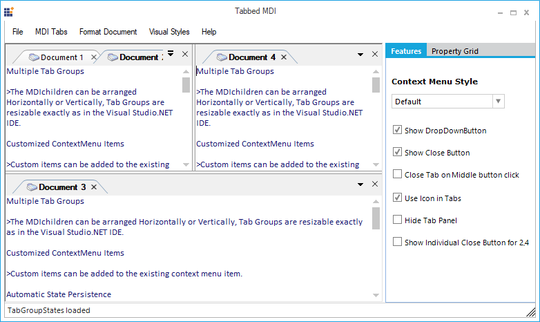 DockingWhidbeyBetaStyle of tabs