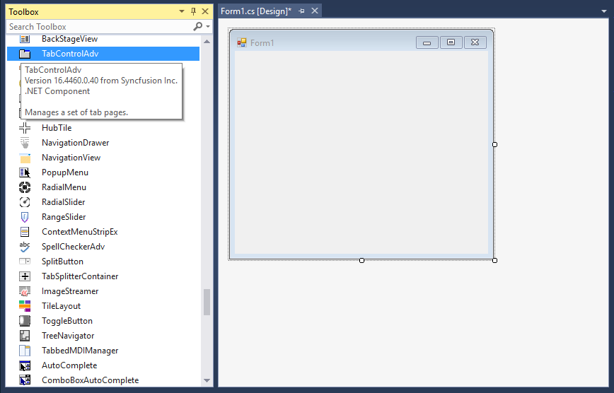 wf tab control added by designer