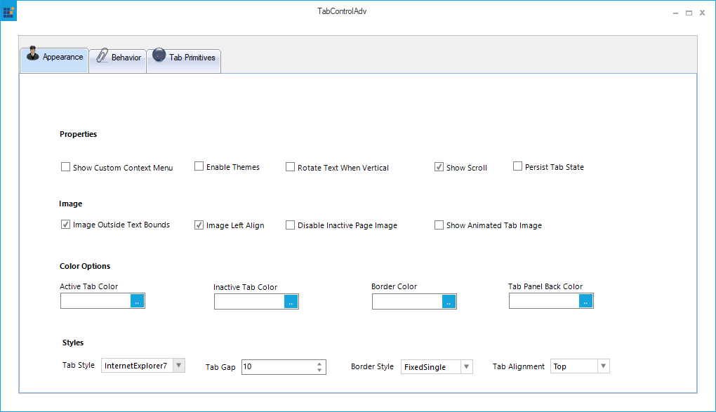 Internet explorer tab style