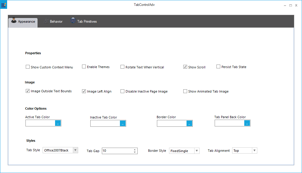 Office2007 black tab style