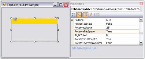 Reserved tab space