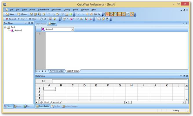 Click record icon in QTP