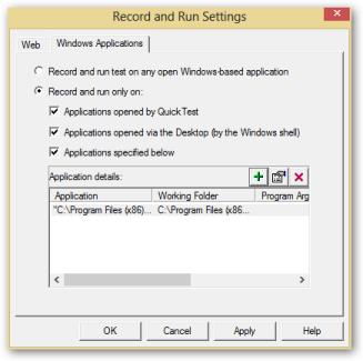 Shows application and working folder path