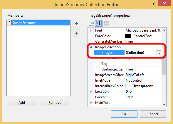 Select images collection