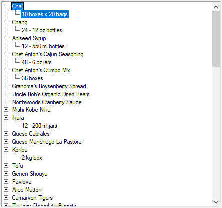 WinForms TreeViewAdv items displayed using Datasource binding through the visual studio