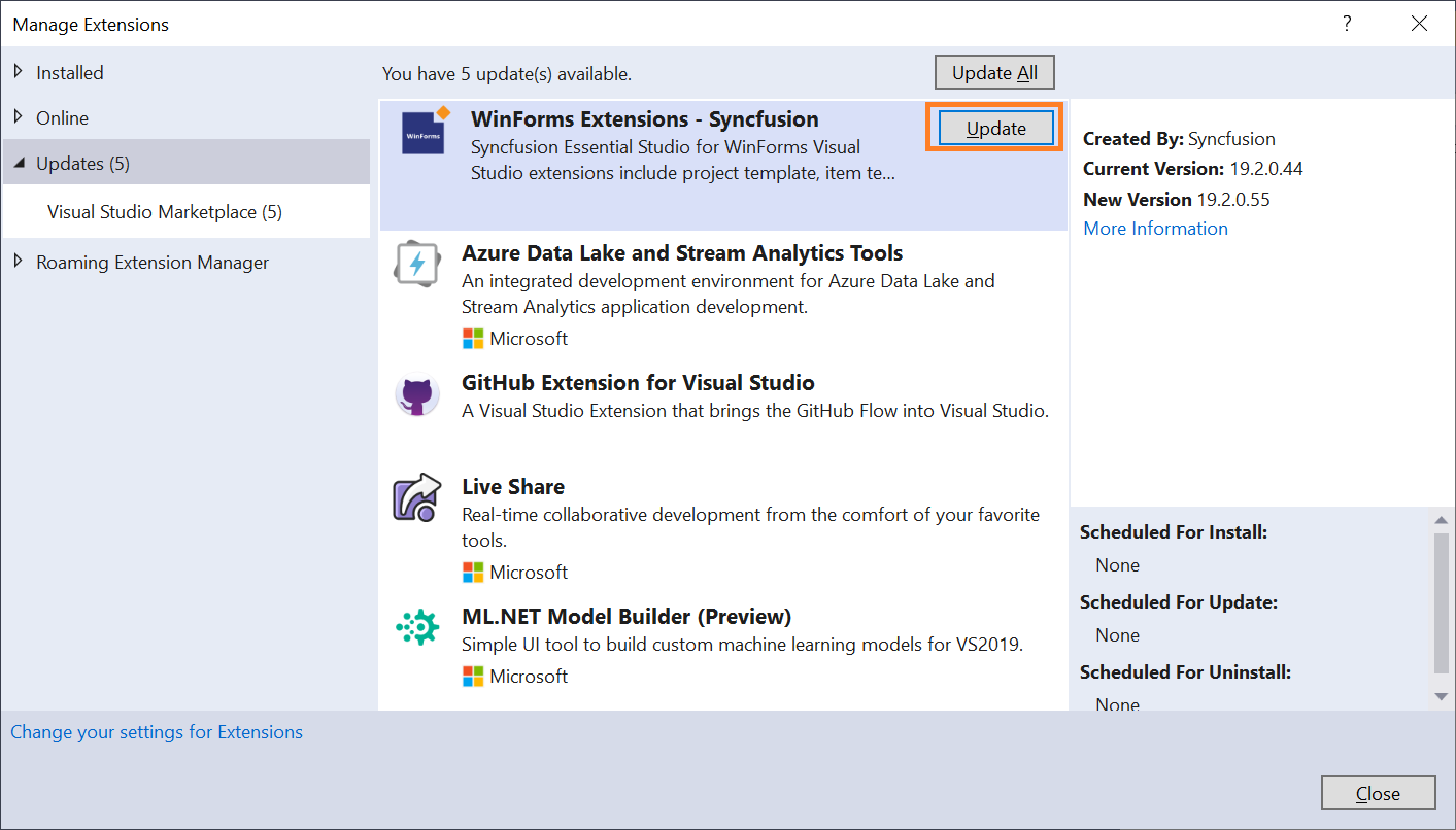 Update WinForms Extensions