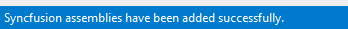 Syncfusion Reference Manager success status in Visual Studio status bar