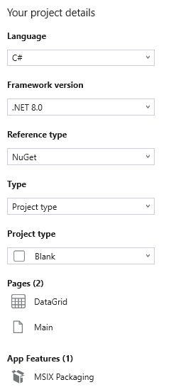 Syncfusion WinForms project details selection and unselection wizard