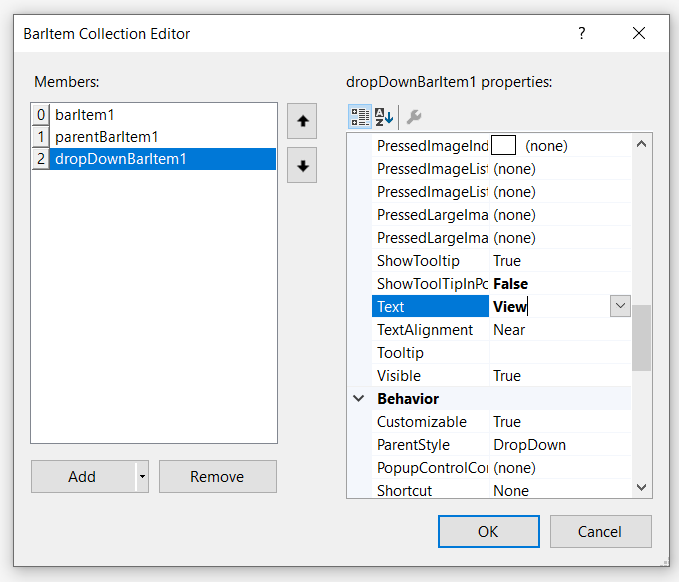 DropDownBarItem