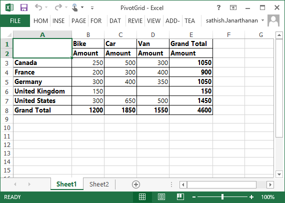 Excel exporting in AngulaJS pivot grid control