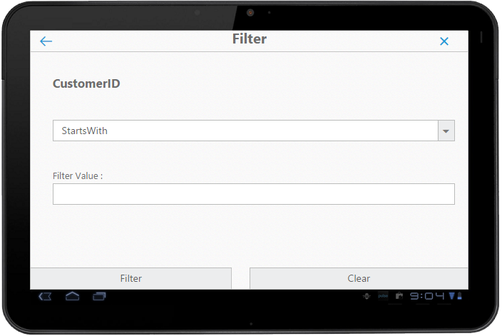 ASPNETCore Grid Default tab layout