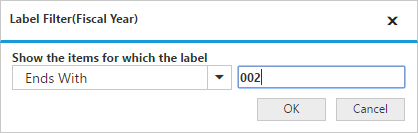 Label filter dialog in ASP NET Core pivot grid control