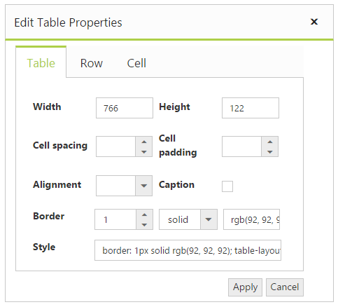 Format a Table