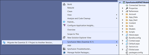 Syncfusion Essential JS 1 ASP.NET Web Forms Project Migration add-in