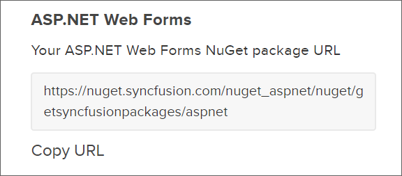 Syncfusion Essential JS 1 ASP.NET NuGet feed URL
