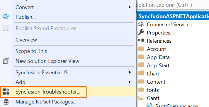 Syncfusion Troubleshooter add-in