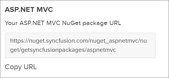 Syncfusion Essential JS 1 ASP.NET MVC NuGet feed URL