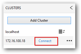 Switching cluster dialog