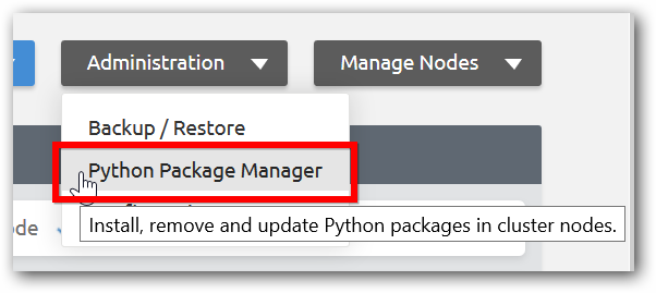 Python package manager dialog