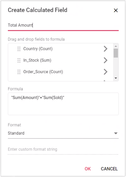 Editing the calculated field formula