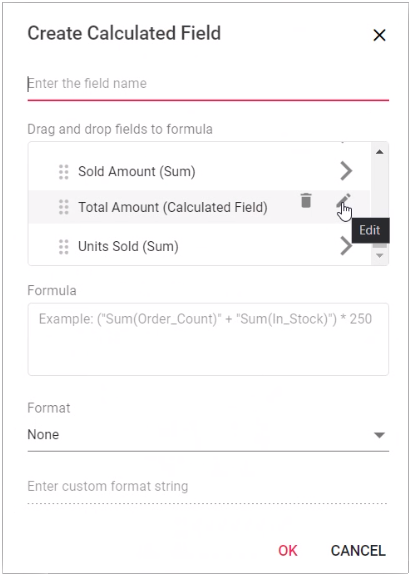Editing the calculated field