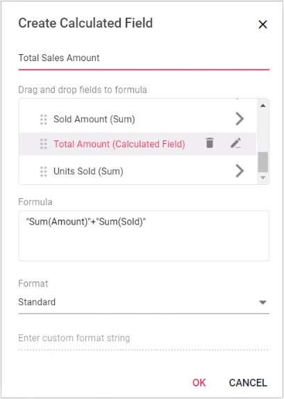 Renaming the calculated field
