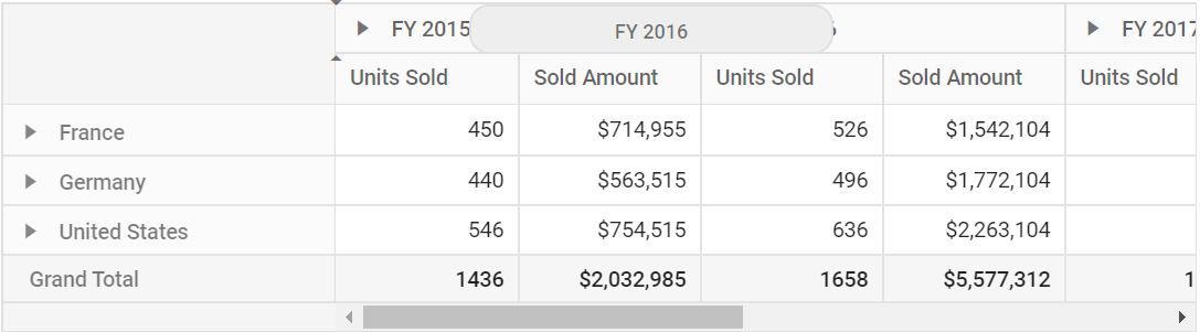Column reorder example