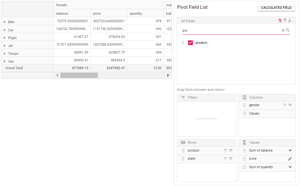 Searching Static FieldList